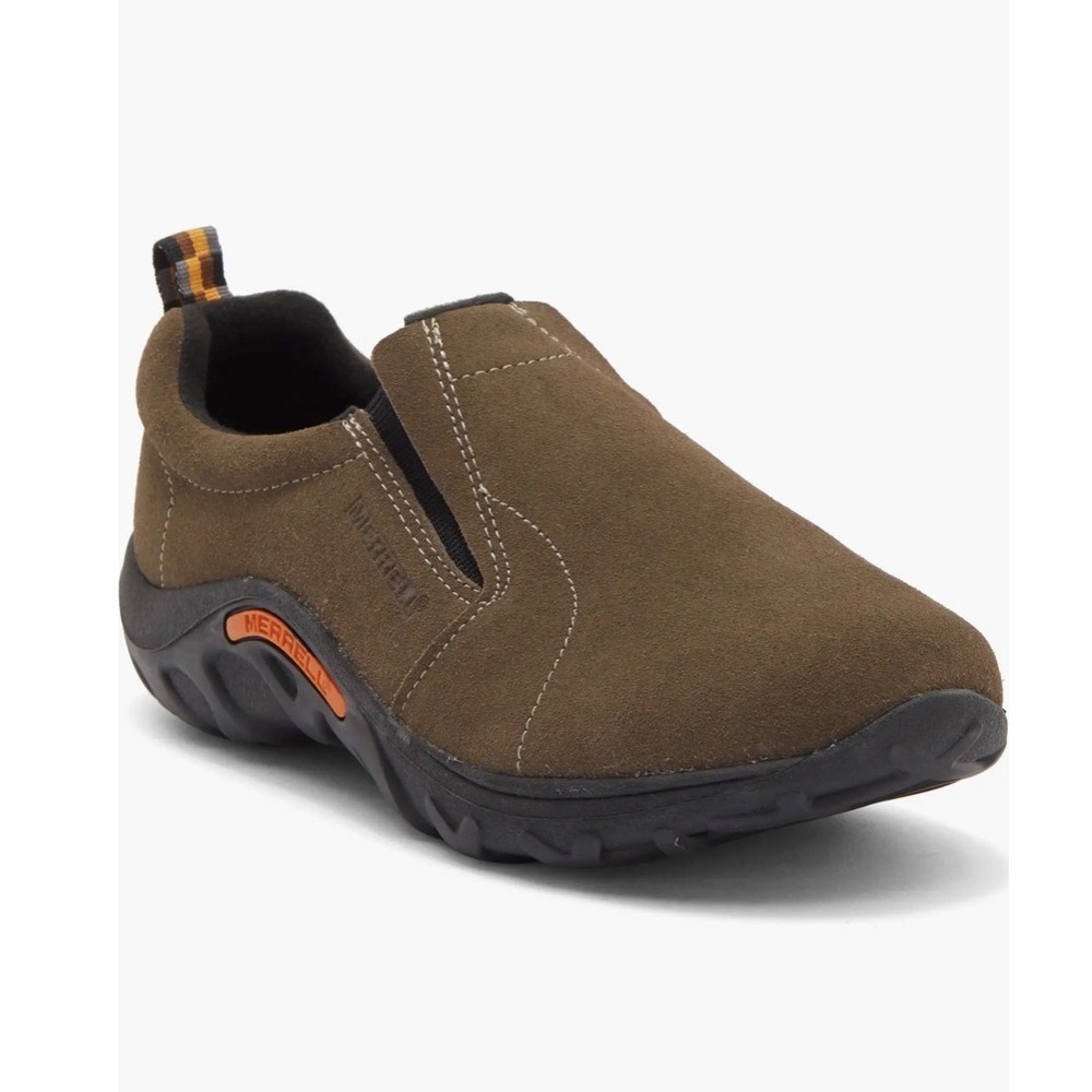 Merrell Jungle Moc Kids Brown Leather Slip On Shoes Size 3M